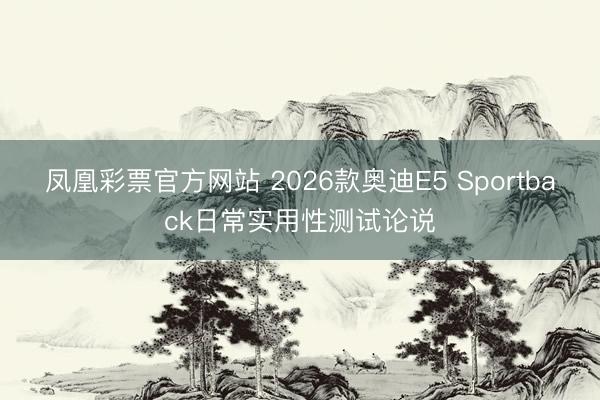 凤凰彩票官方网站 2026款奥迪E5 Sportback日常实用性测试论说