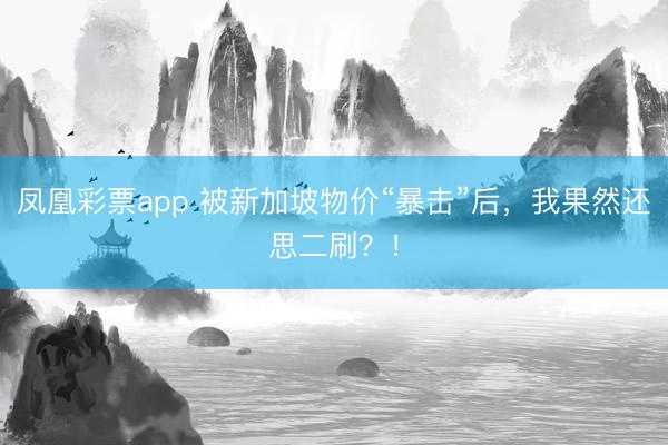 凤凰彩票app 被新加坡物价“暴击”后，我果然还思二刷？！