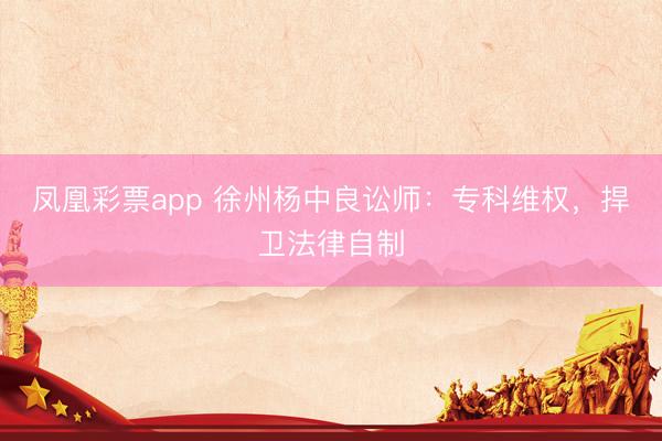凤凰彩票app 徐州杨中良讼师：专科维权，捍卫法律自制