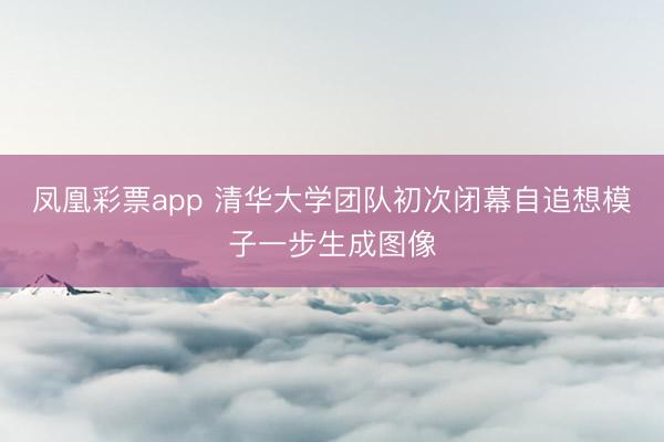凤凰彩票app 清华大学团队初次闭幕自追想模子一步生成图像